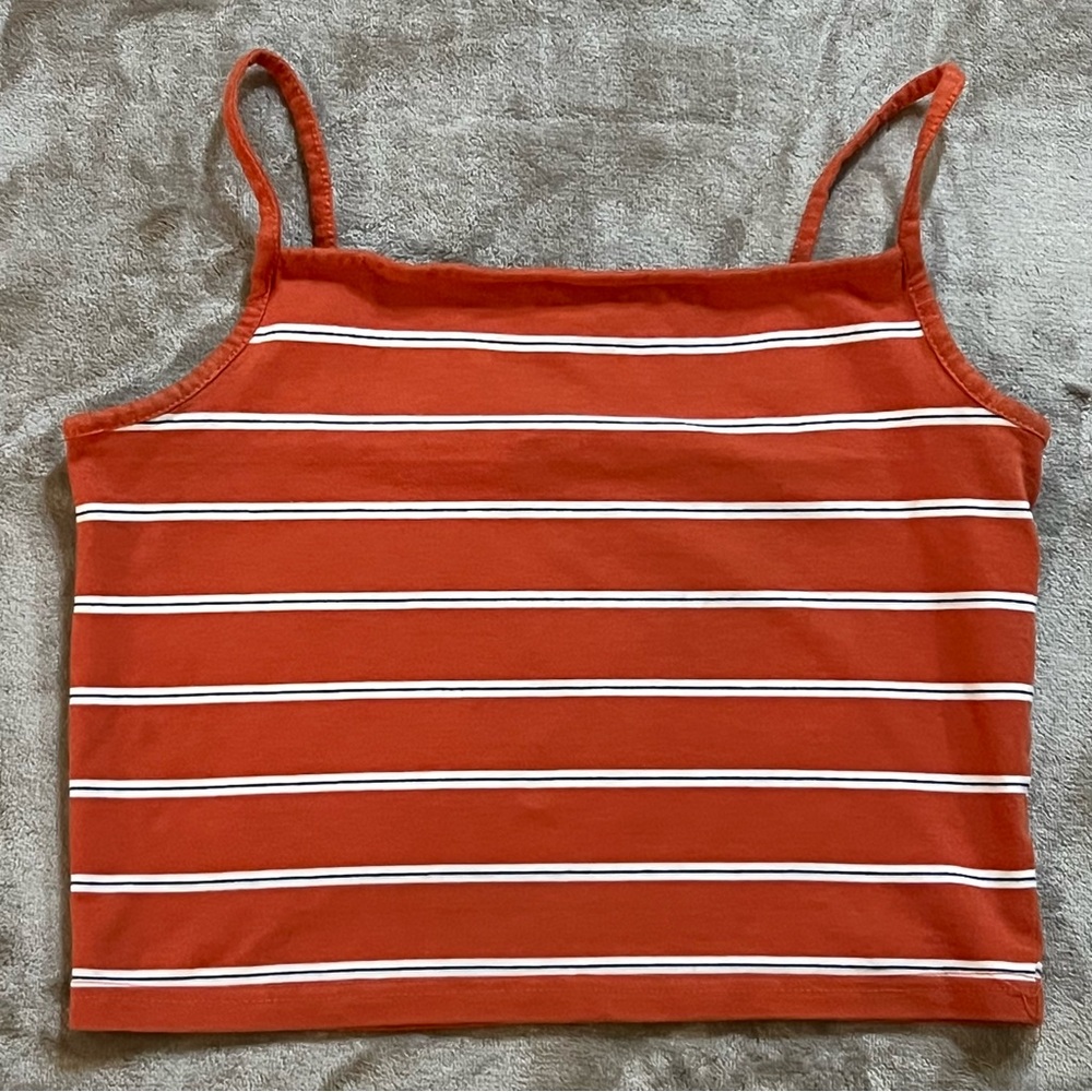 COTTON ON ORANGE STRIPPED CROP TOP